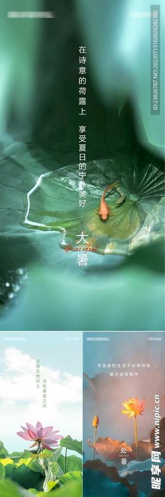 地产大暑小暑处暑节气海报