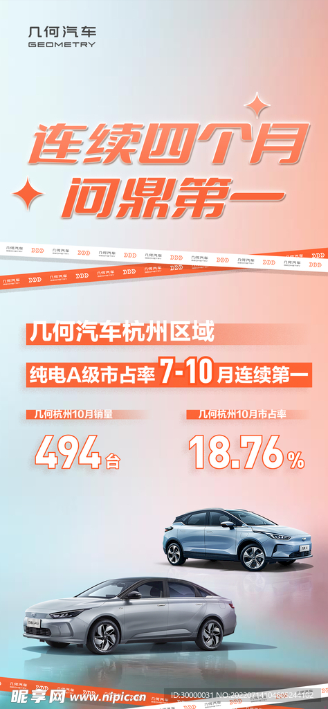 汽车销量增长海报