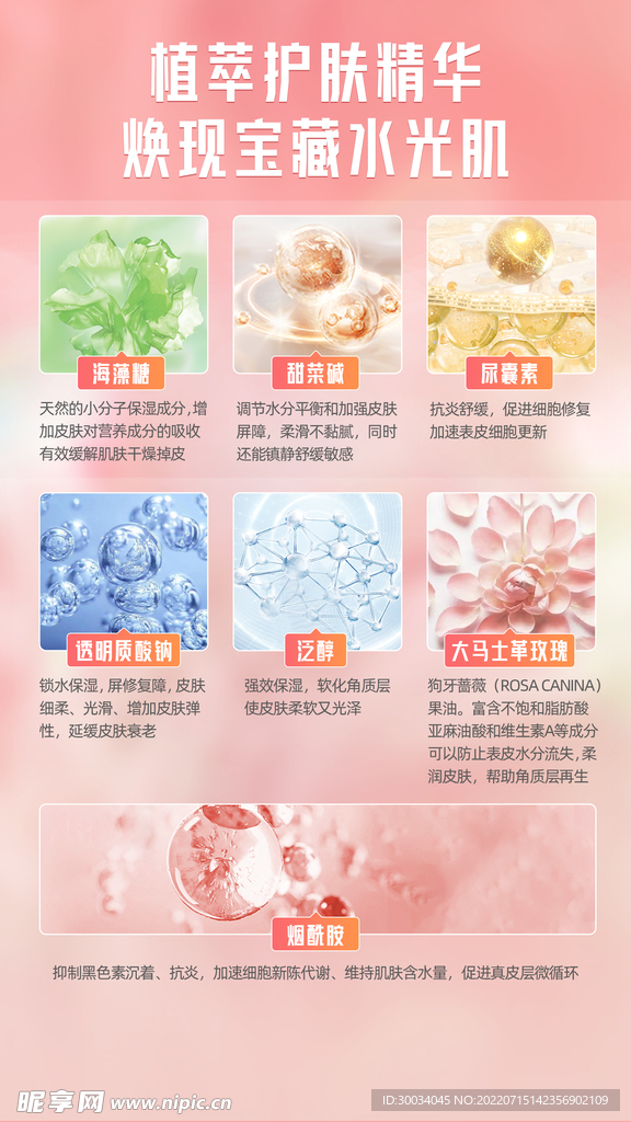 水乳液化妆品宣传海报