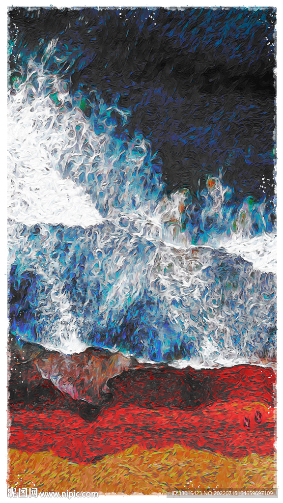 抽象油画插画装饰画