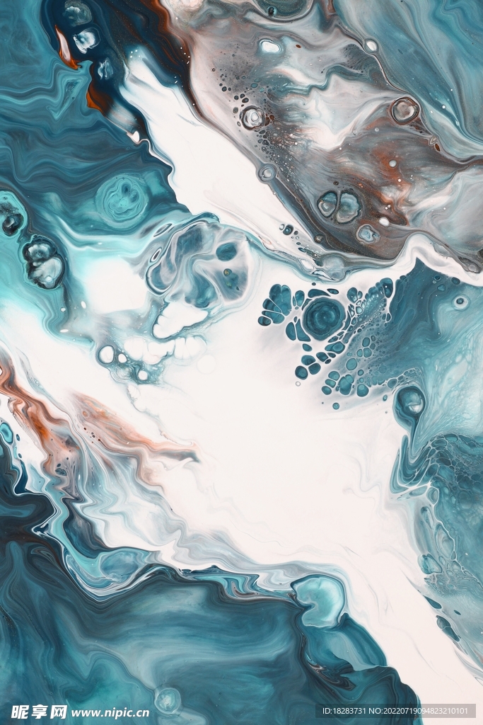 蓝色液态花纹图