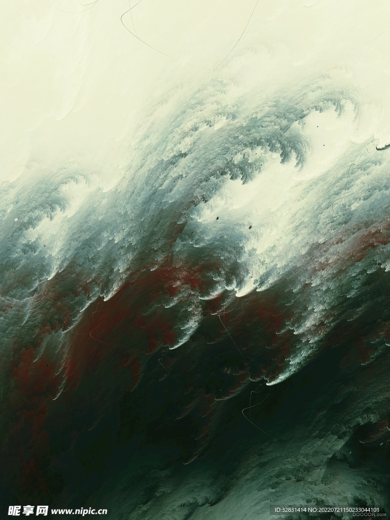 浓郁云涌数字艺术画