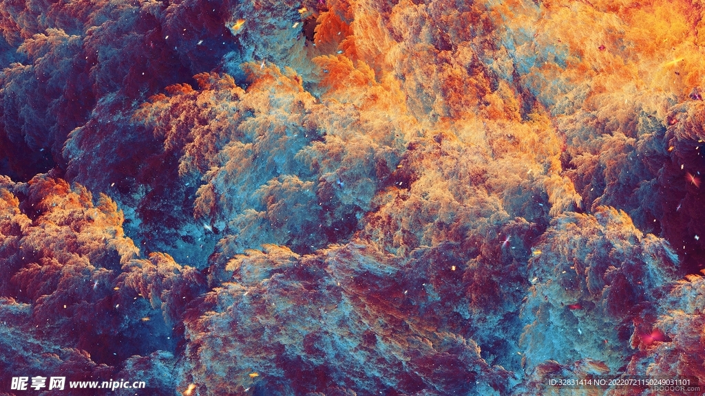 浓郁云涌数字艺术画