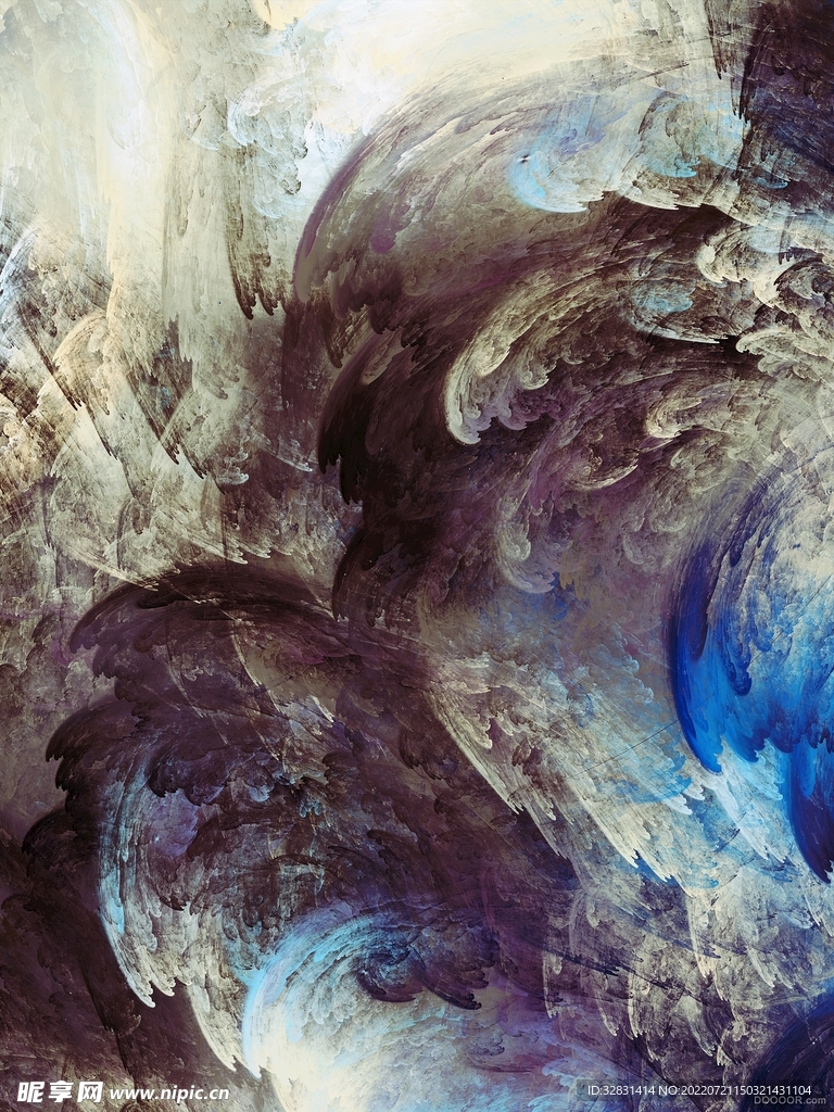 浓郁云涌数字艺术画