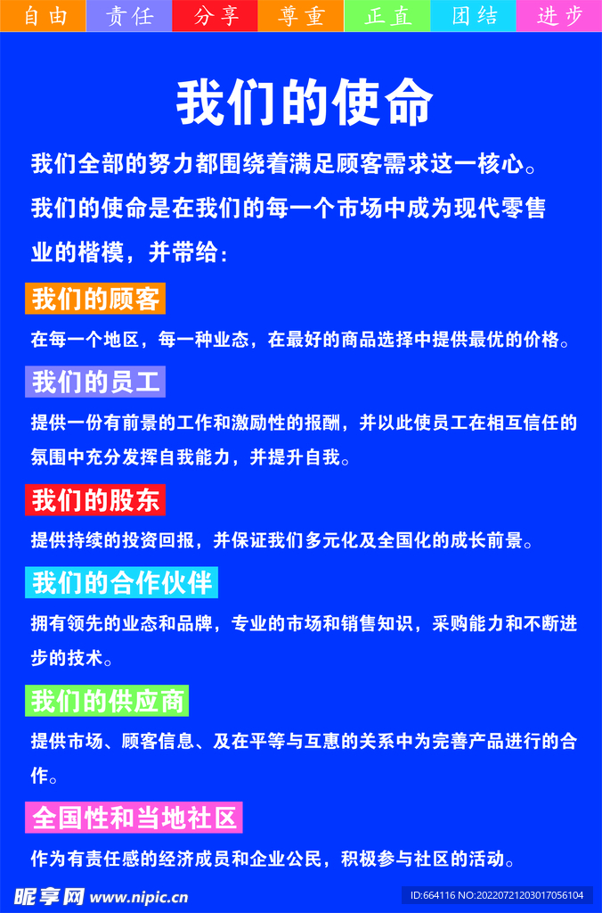 超市商场企业文化我们的使命