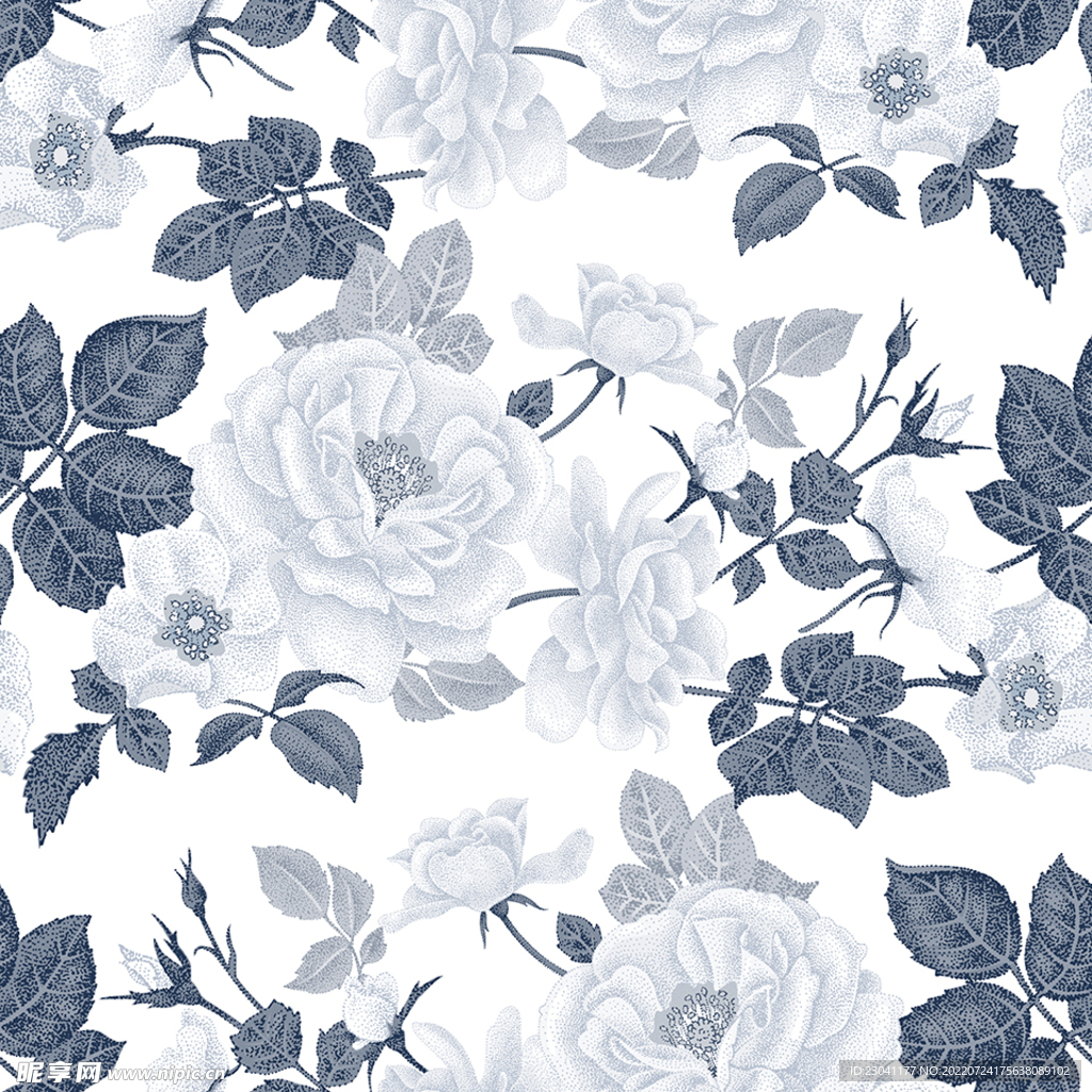 线条手绘花朵花卉