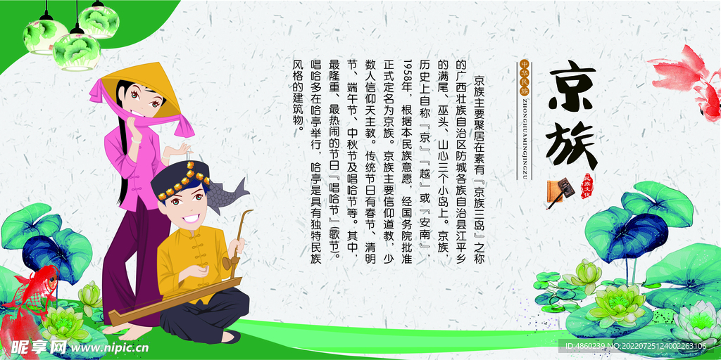 少数名族京族展板