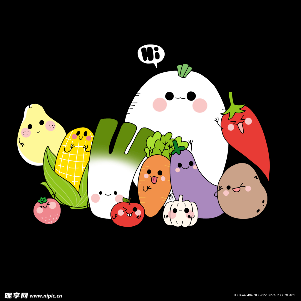 卡通 果蔬 