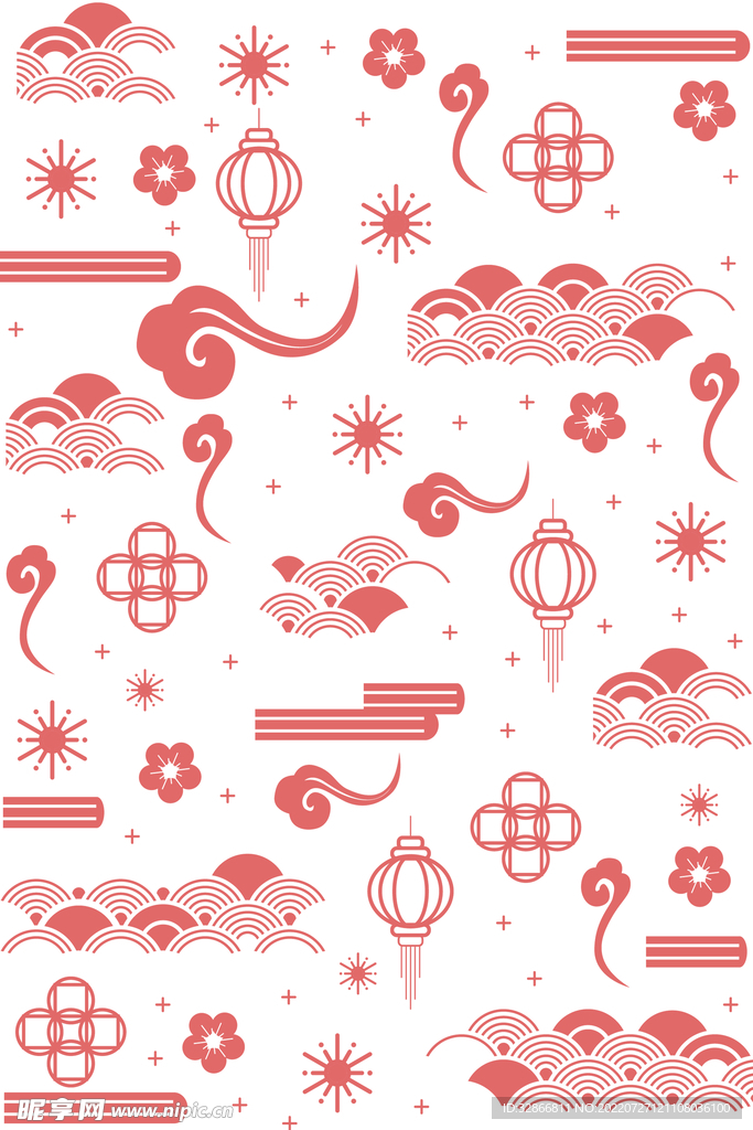 红色国风素材纹理背景