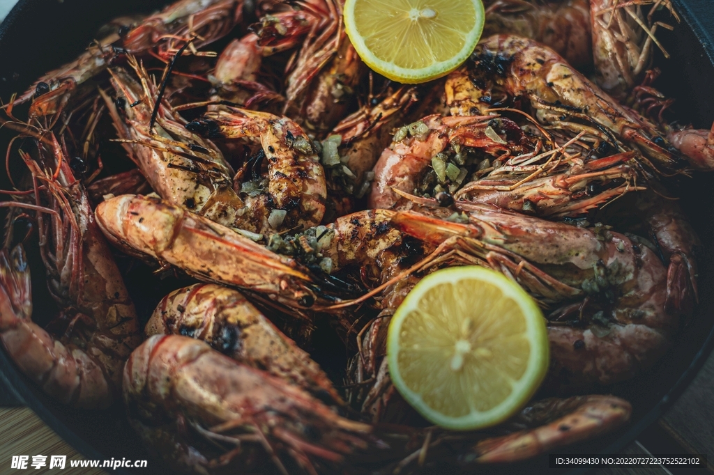 烧烤美食烤虾图片素材