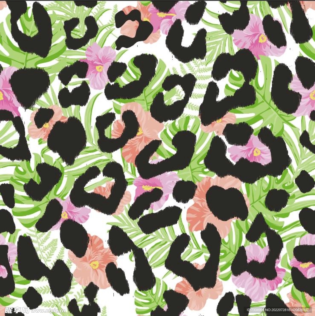 矢量四方连续印花图案