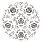 折枝寿桃五福捧寿纹