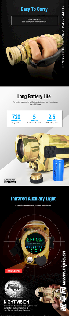 迷彩夜视仪电商详情页