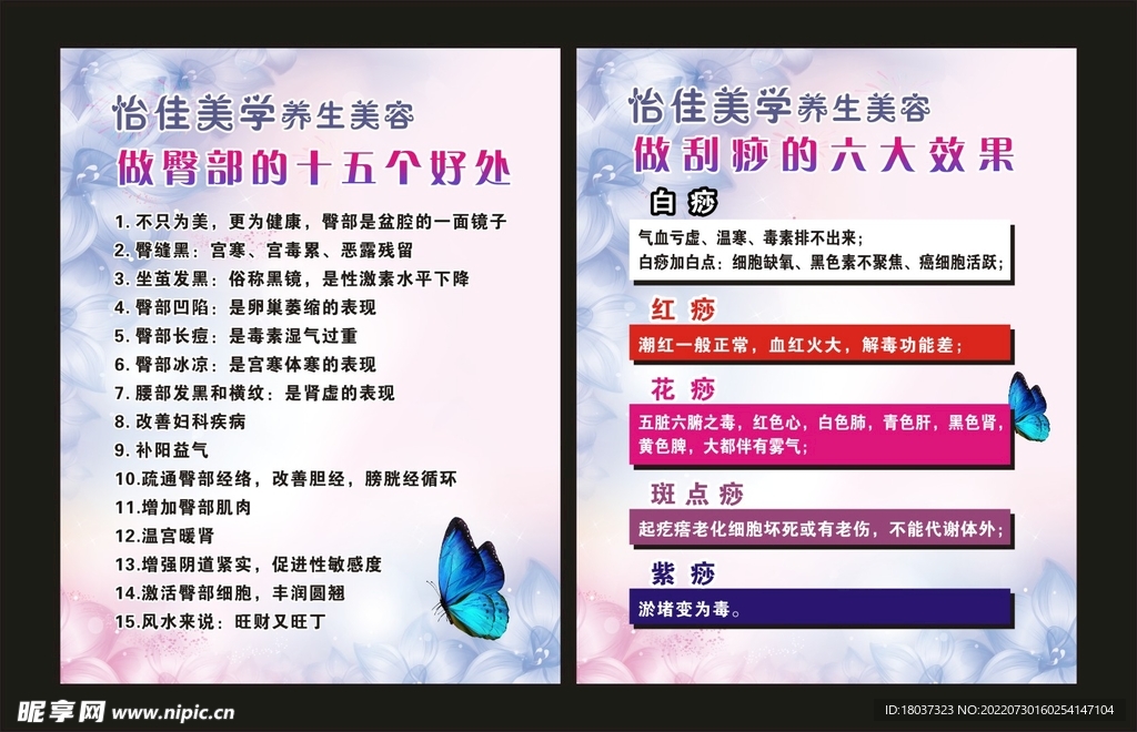 怡佳美学 臂部刮痧 宣传海报