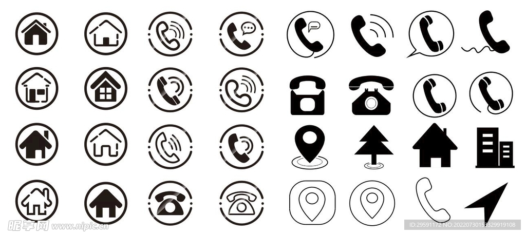 矢量地址电话图标