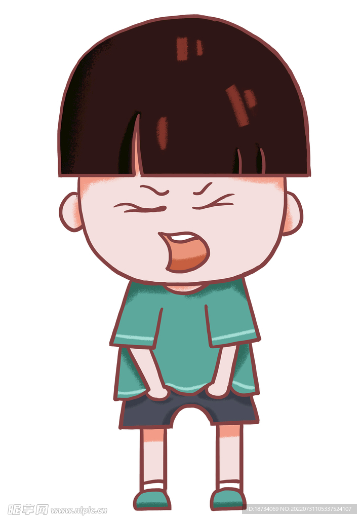 生气小孩插画