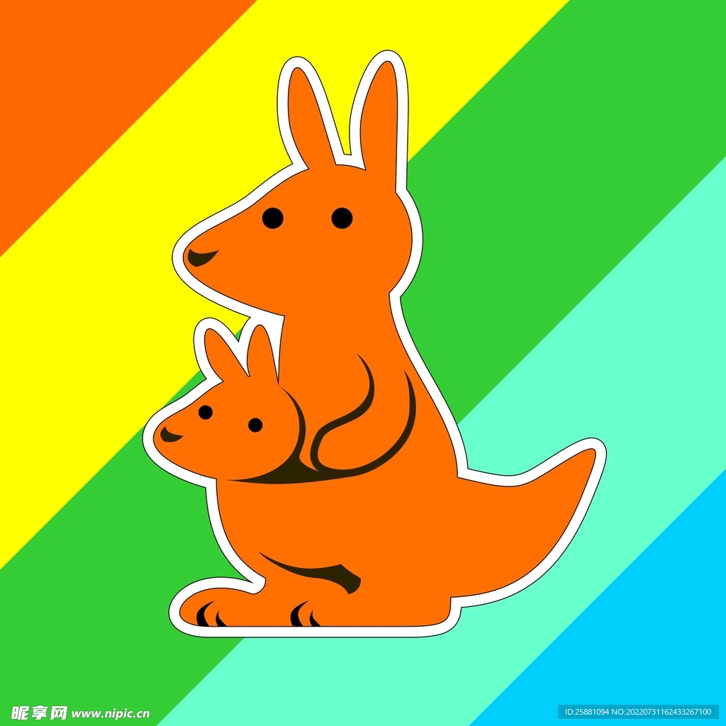 袋鼠 动物 矢量 卡通图案