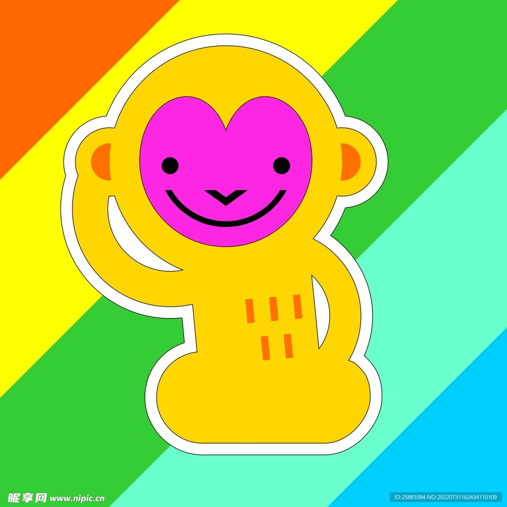 猴子 动物 矢量 卡通图案