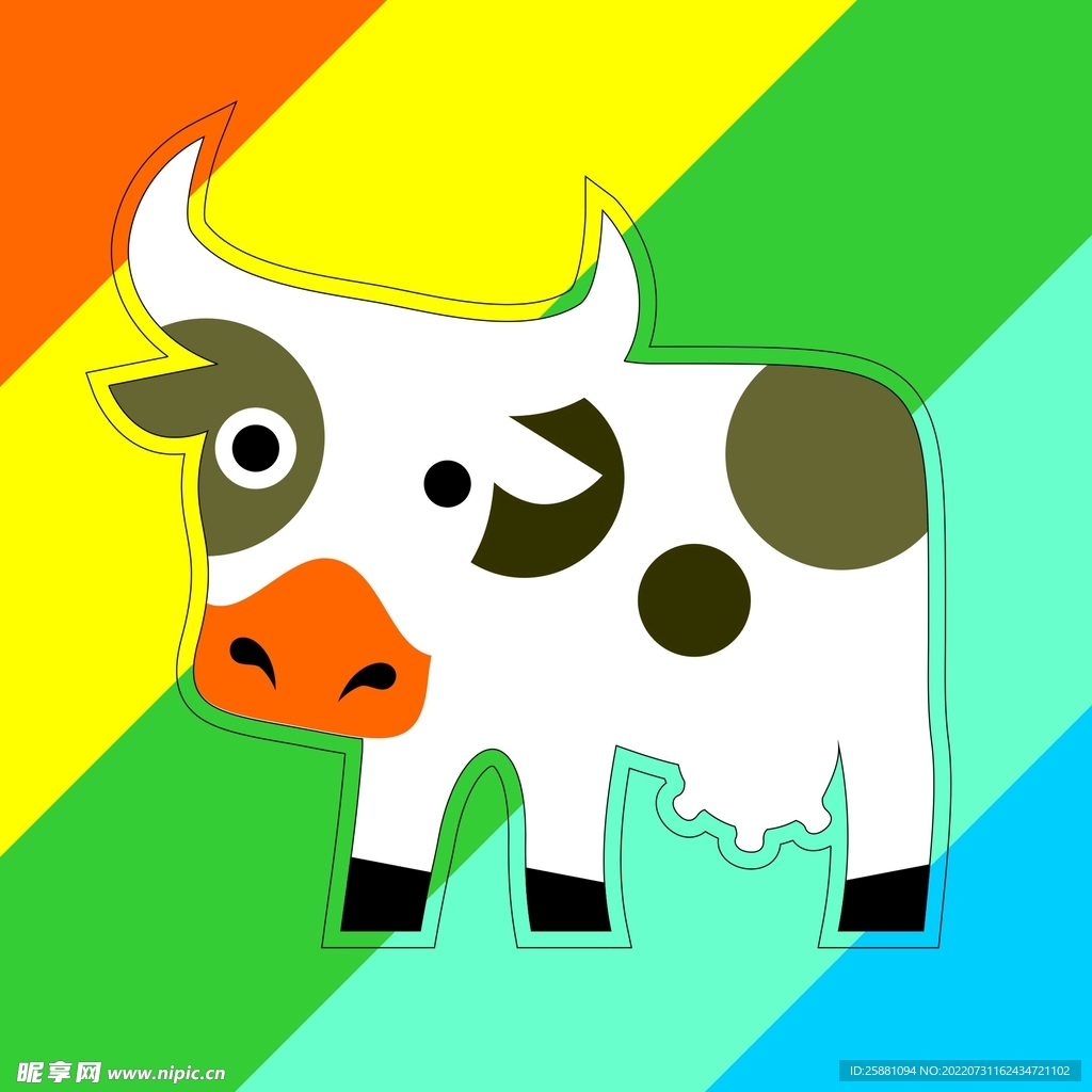 奶牛 动物 矢量 卡通图片