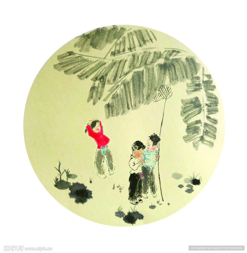 芭蕉树下儿童
