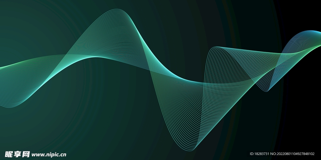 蓝色动感曲线素材