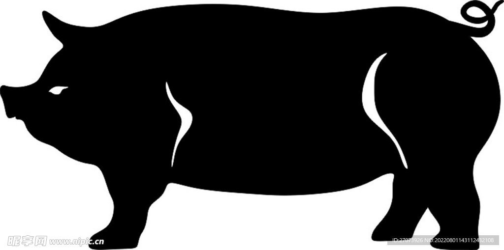 矢量猪剪影图片