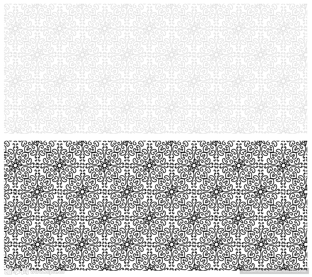 古典复古花纹底图纹样矢量图