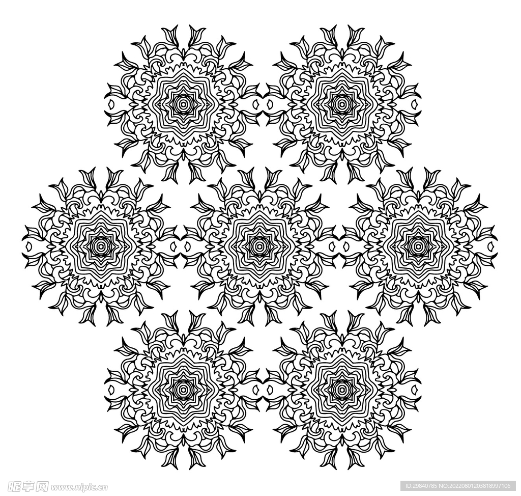 古典复古花纹底图纹样矢量图