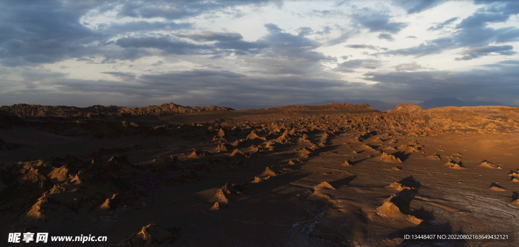 鸟瞰航拍荒野沙漠枯枝山石风光