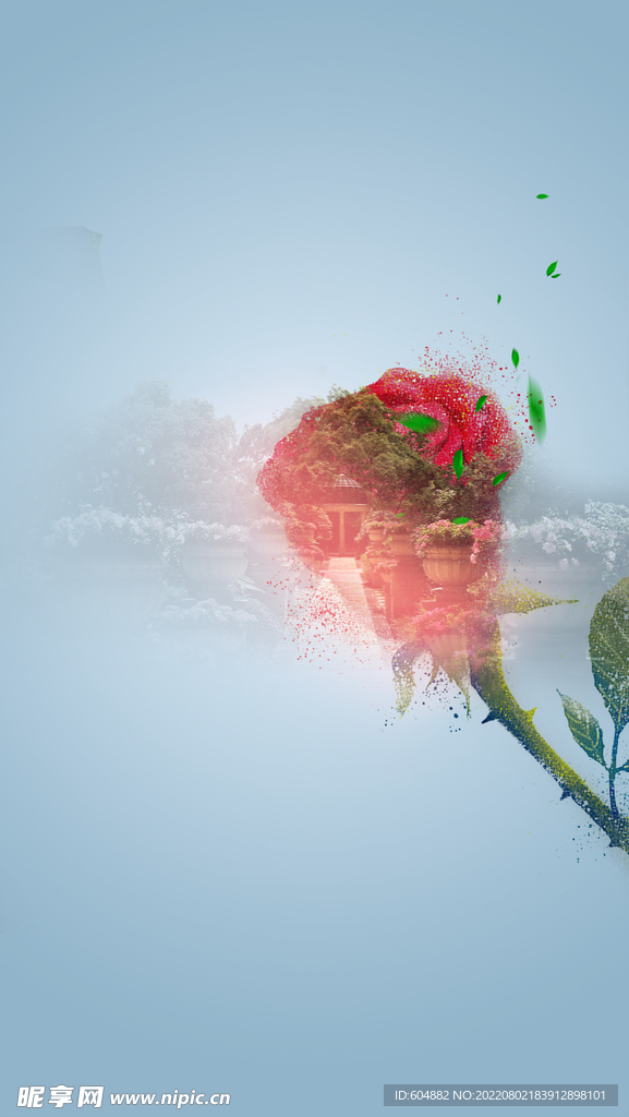 房地产住宅园林景观海报分层