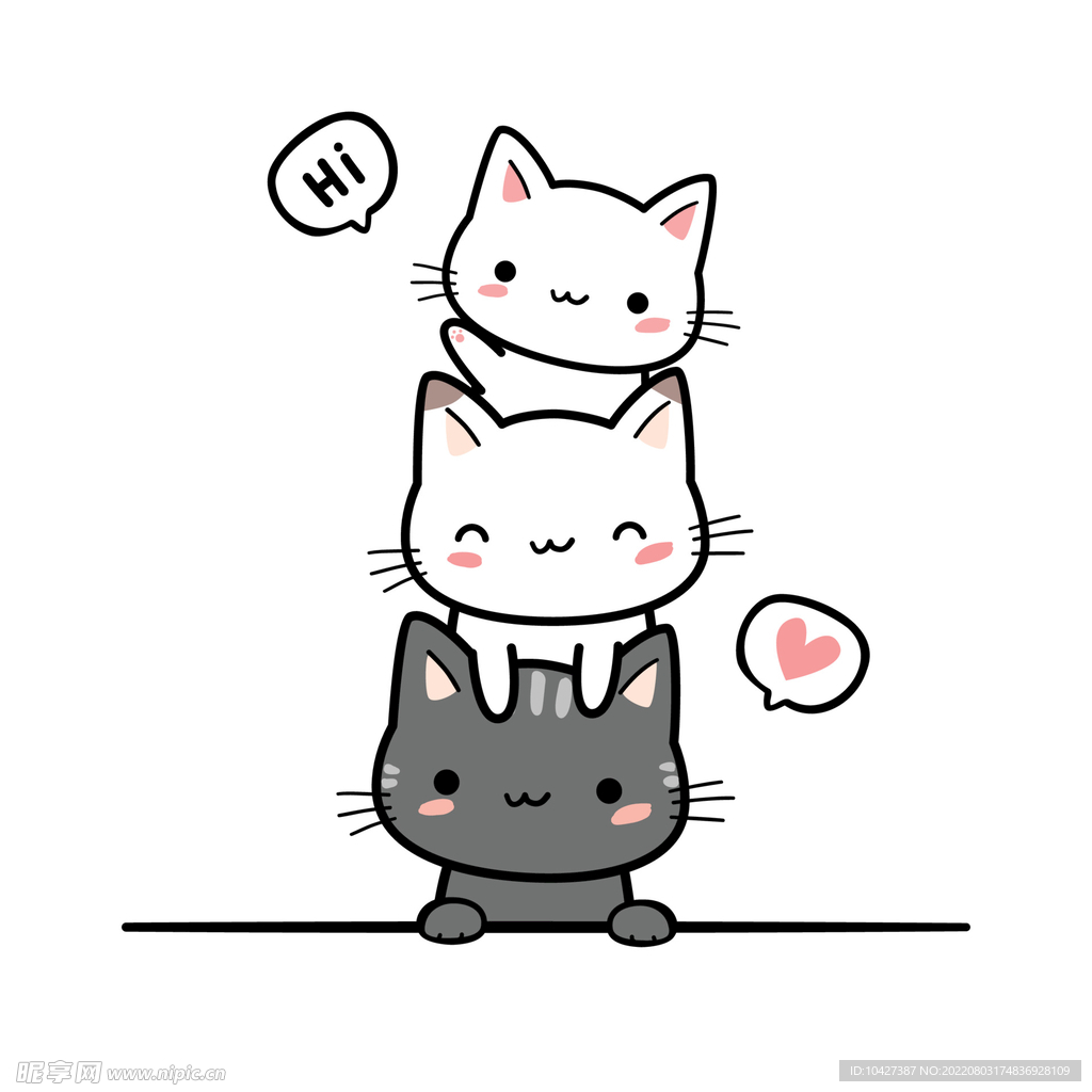可爱卡通猫