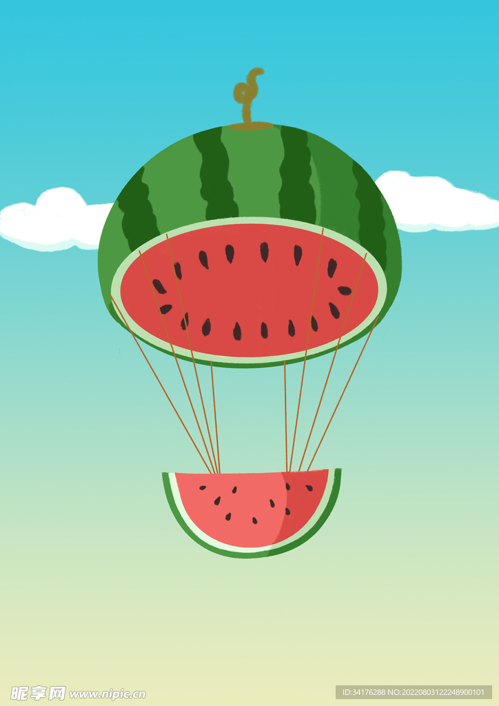 创意西瓜热气球