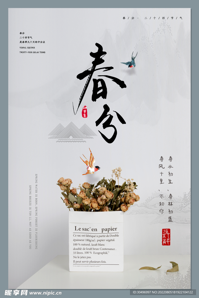 春分插画海报 