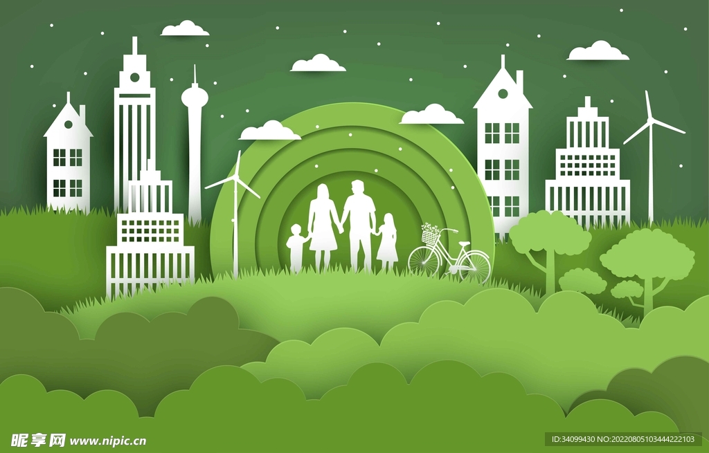 ai矢量绿色环保背景