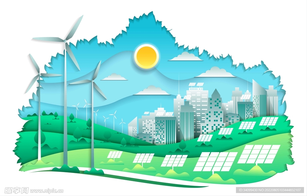 ai矢量绿色环保背景