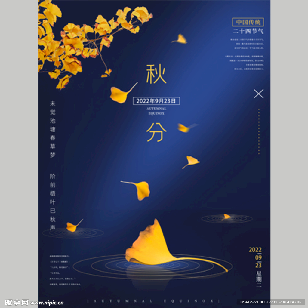 二十四节气秋分海报 