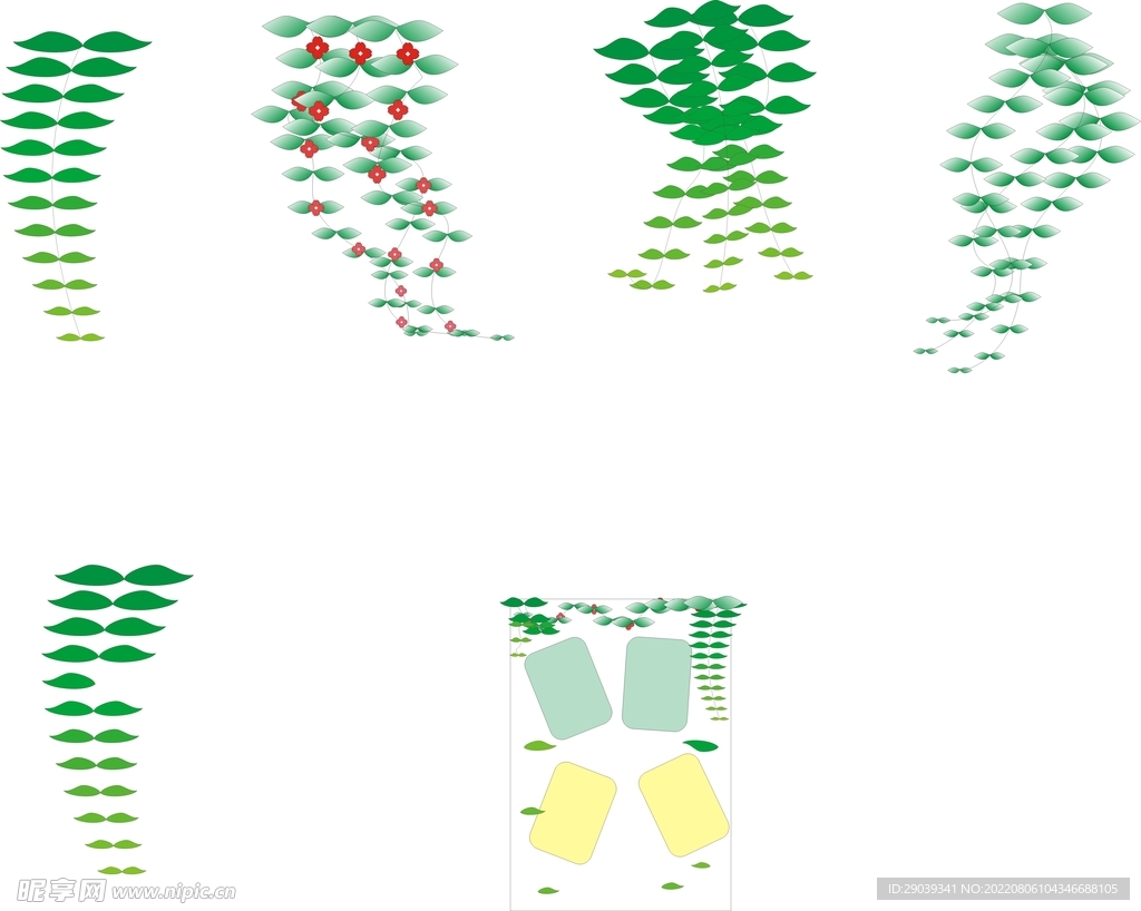 柳条树叶修饰花边