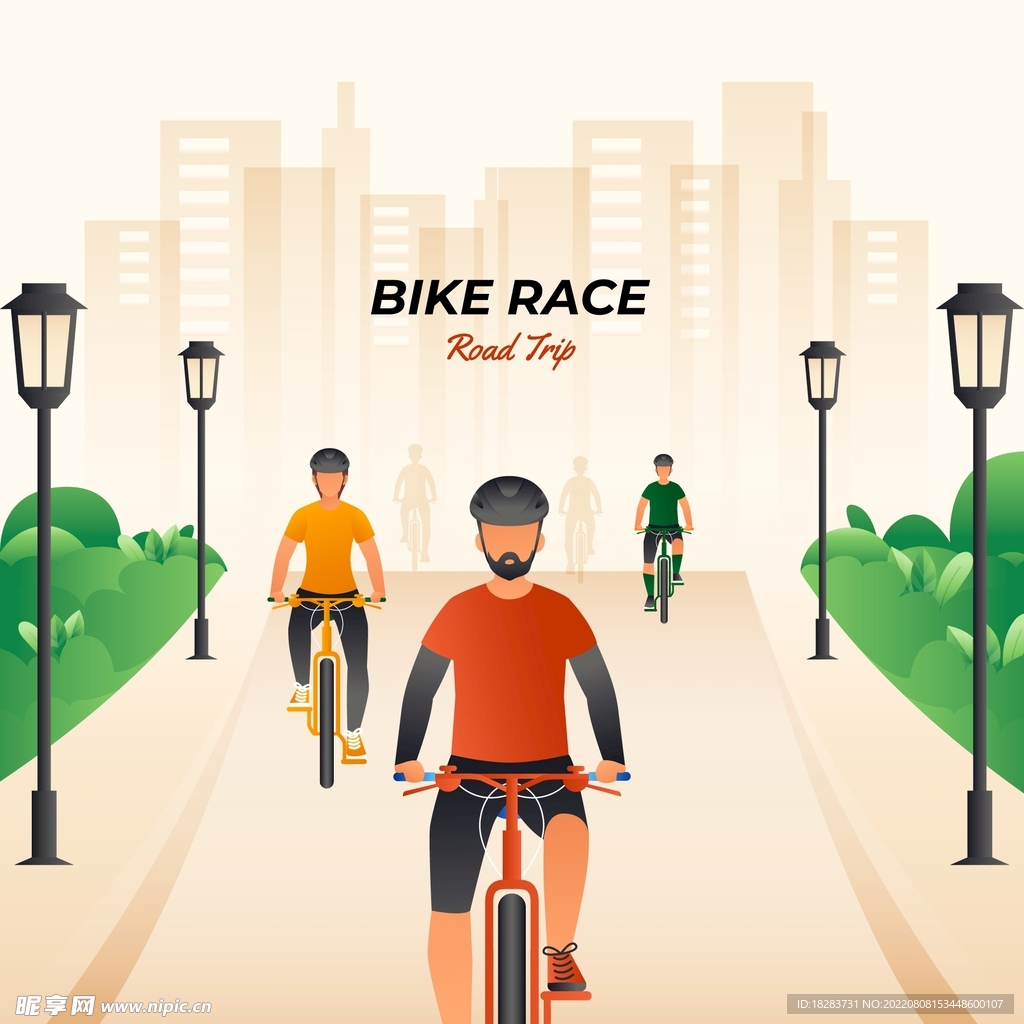 卡通公路自行车