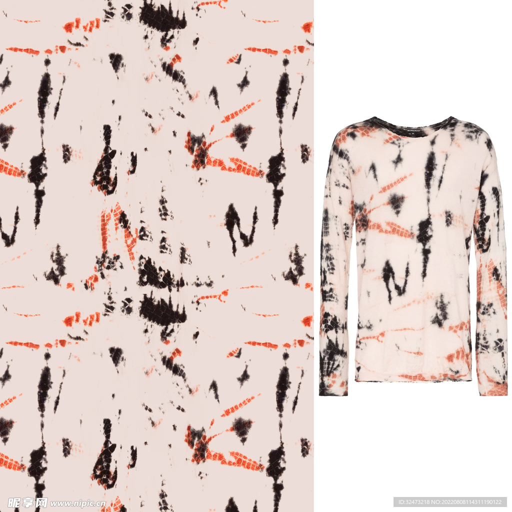  扎染服装布料时尚印花
