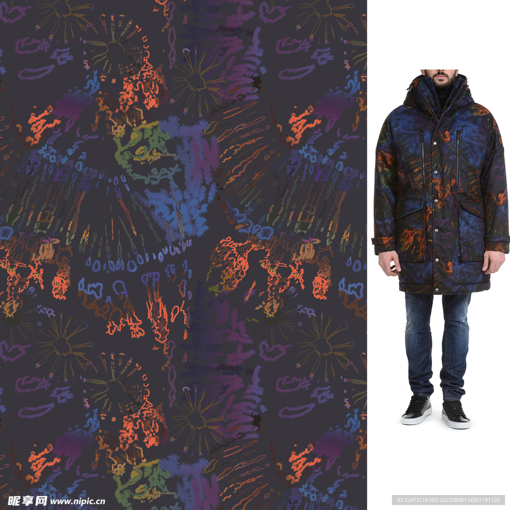  扎染服装布料时尚印花