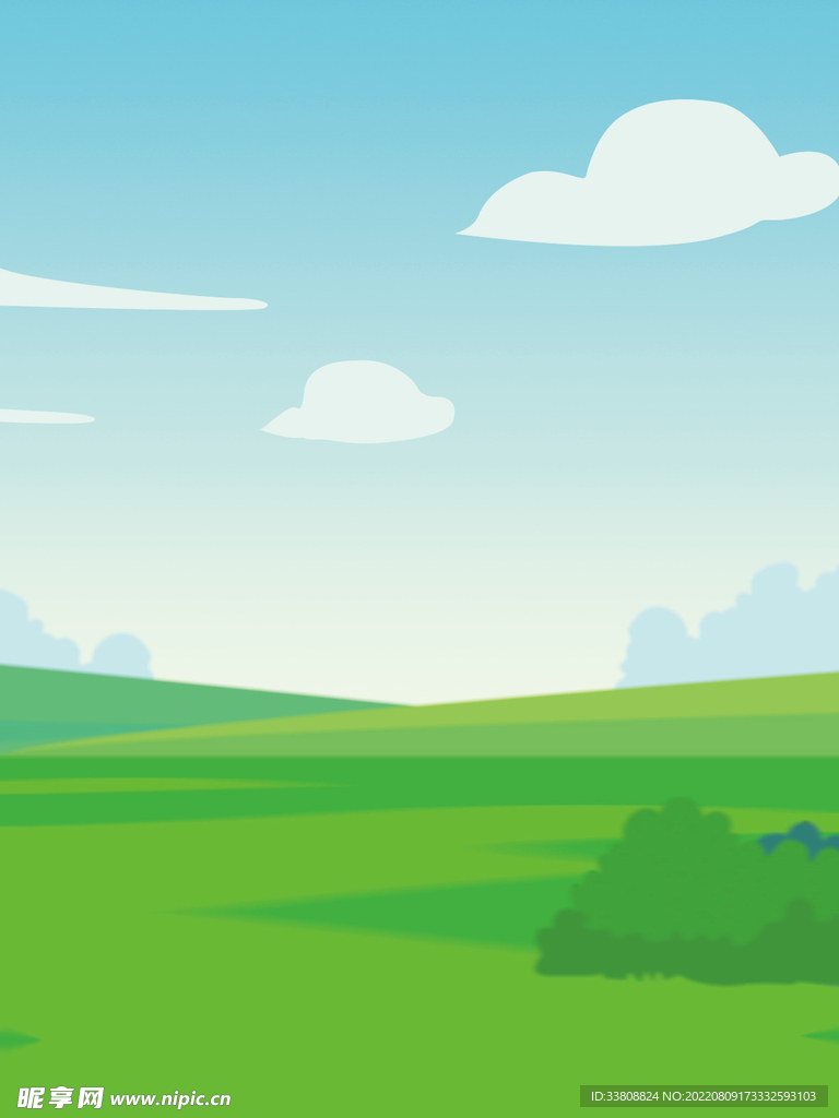 绘春天绿色植树节背景草原