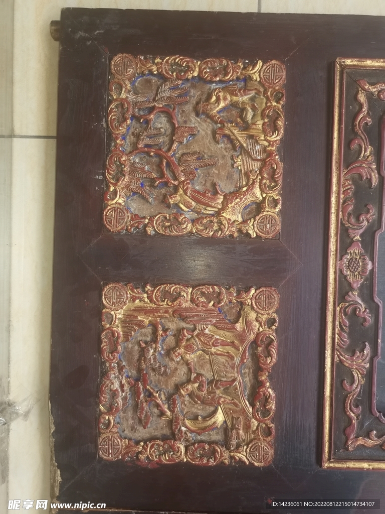 古代家具雕花金漆