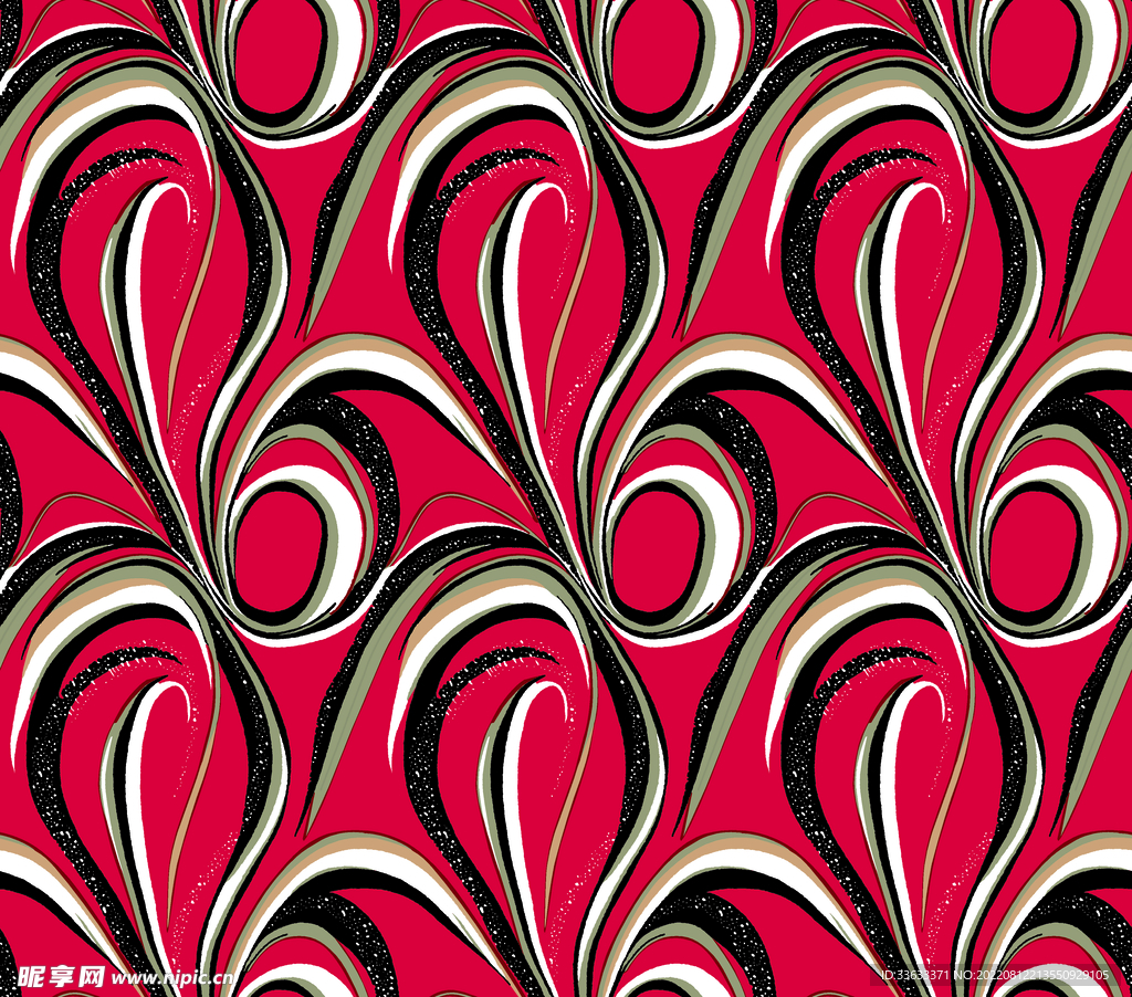 数码印花线条花