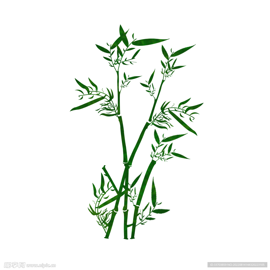 手绘竹子叶子元素