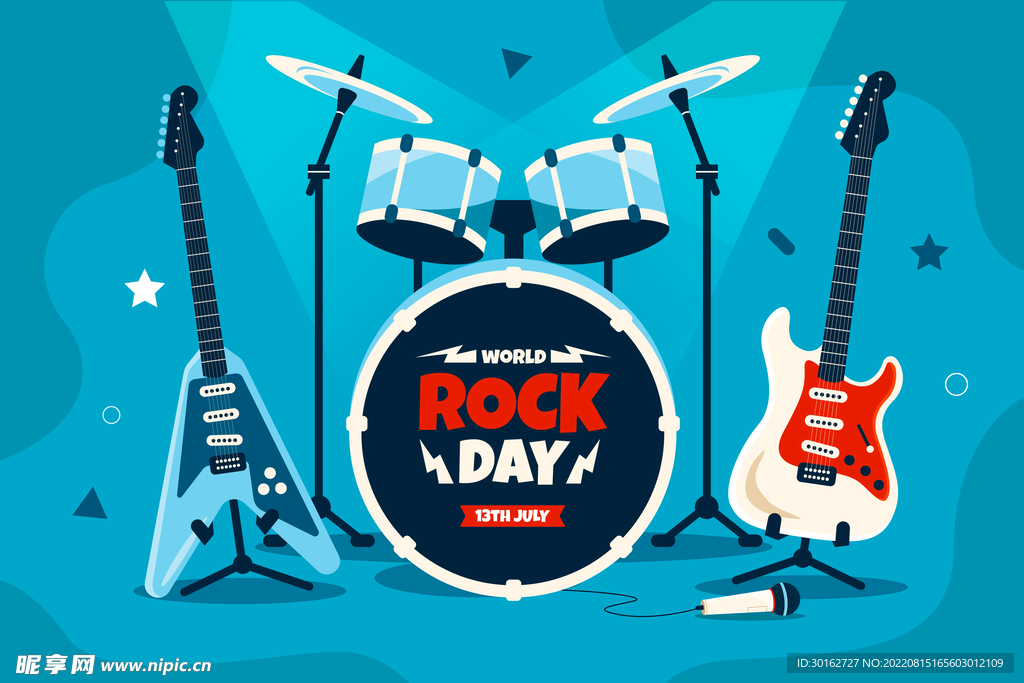 音乐乐器摇滚创意海报