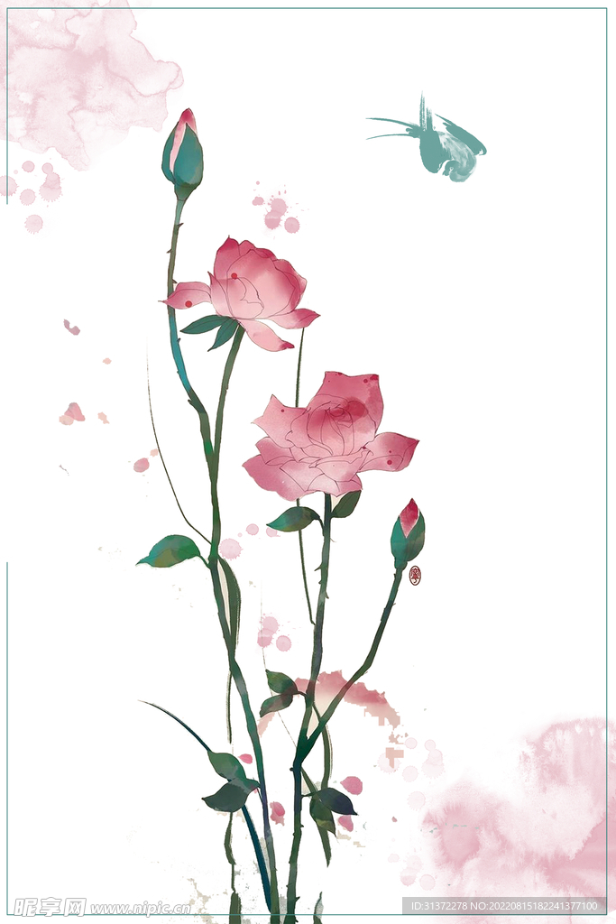 手绘古风插画背景图片