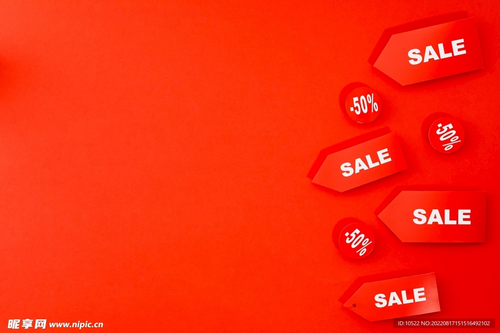 促销折扣大红色