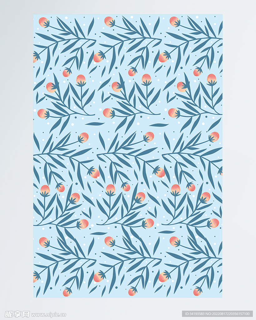 手绘卡通植物叶子客厅地毯设计图