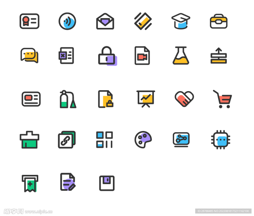 线性icon创意彩色图标