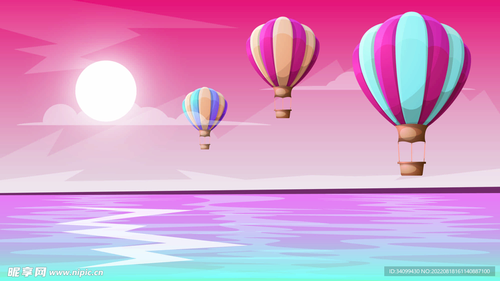 ai矢量画平面热气球